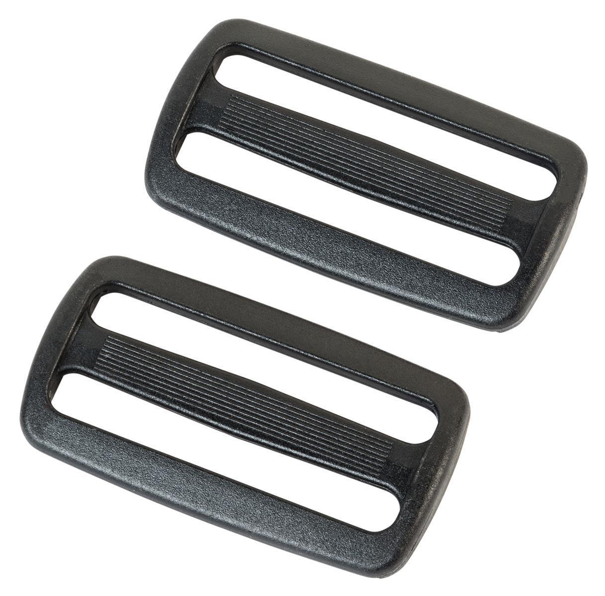Leiterschnallen Set 25 mm Schwarz seitliche Ansicht Gurtverlauf gezeigt