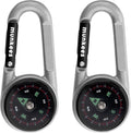 munkees Kompass-Karabiner mit Thermometer silber Hauptansicht Doppelpack