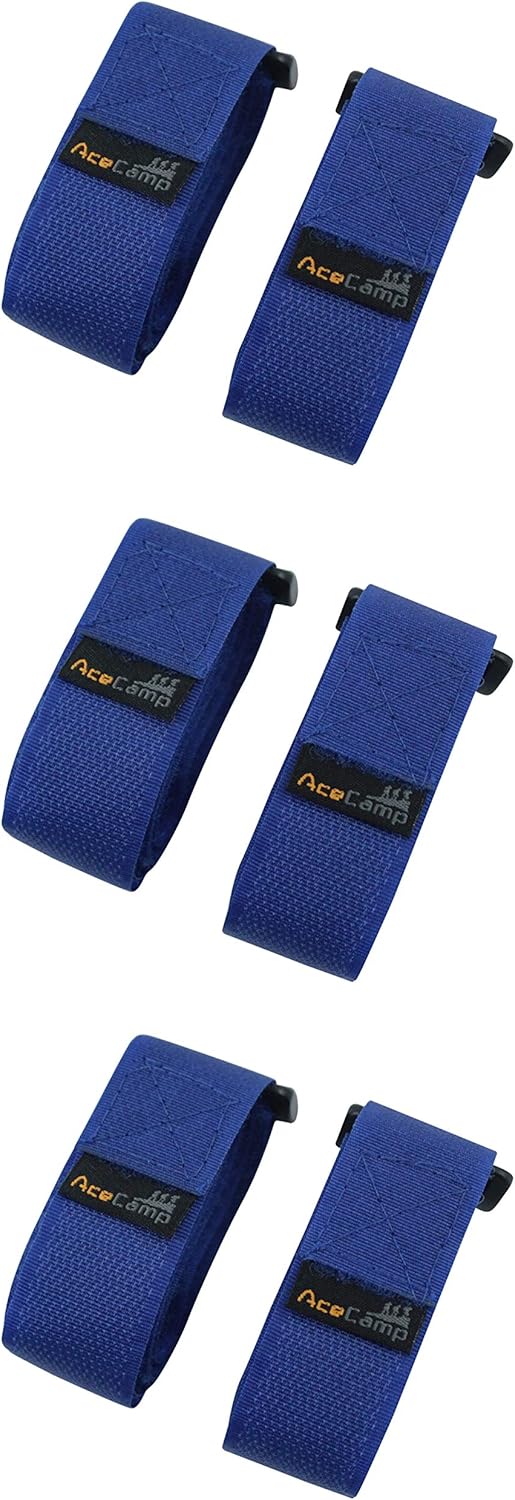 AceCamp Klettgurt 3er Pack 2,5 x 60 cm Blau – Produktansicht