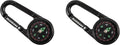 munkees Kompass-Karabiner mit Thermometer schwarz Hauptansicht Doppelpack