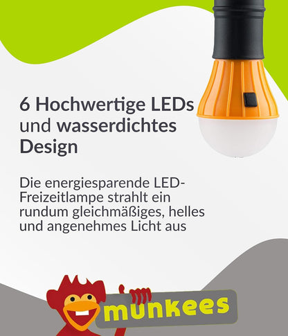LED Zeltlampe munkees Orange – Schalter und Bedienelemente Nahaufnahme