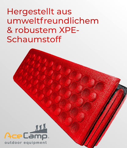 AceCamp Faltbares Sitzkissen Originalverpackung Vorderseite mit Produktdetails