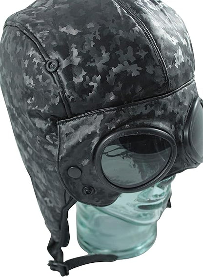 Action Fox Goggle Mütze Nahaufnahme integrierte Brille Detail