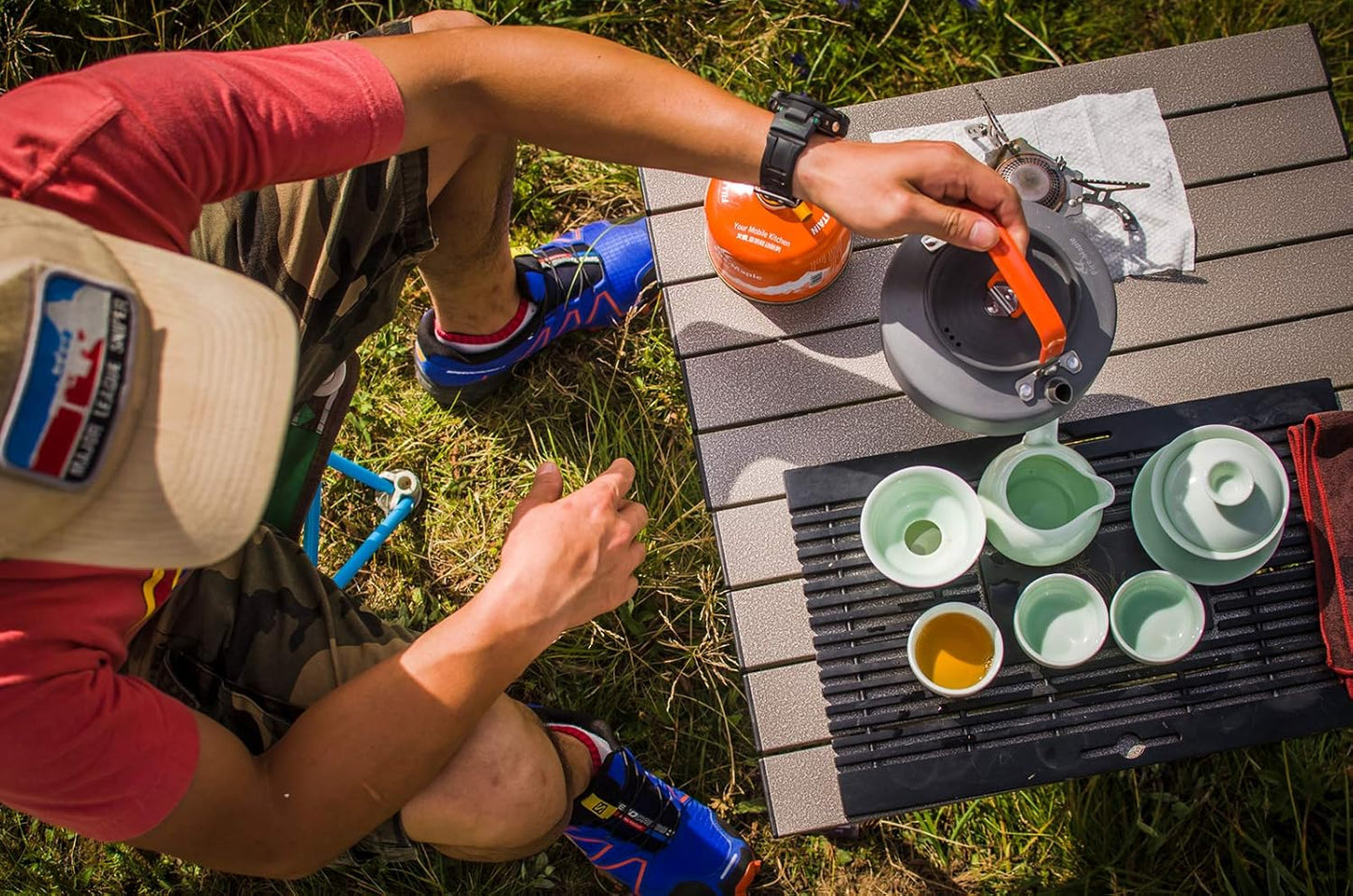 Feast T3 Wasserkessel Seitenansicht mit Füllstandsmarkierung innen