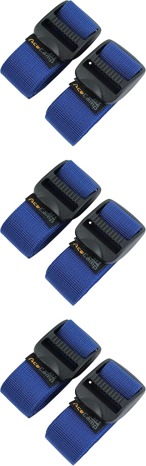 AceCamp Koffergurt 3er Set blau 2,5x65cm um geschlossenen Koffer gespannt