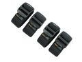AceCamp Packriemen 4er-Set schwarz 2,5 x 65 cm aufgerollt bereit zum Einsatz