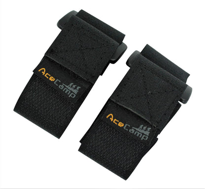 AceCamp Klettgurt 2er-Set 2,5 x 30 cm Schwarz Hauptansicht beide Gurte