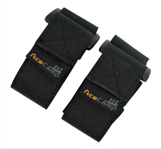 AceCamp Klettgurt 2er-Set 2,5 x 30 cm Schwarz Hauptansicht beide Gurte