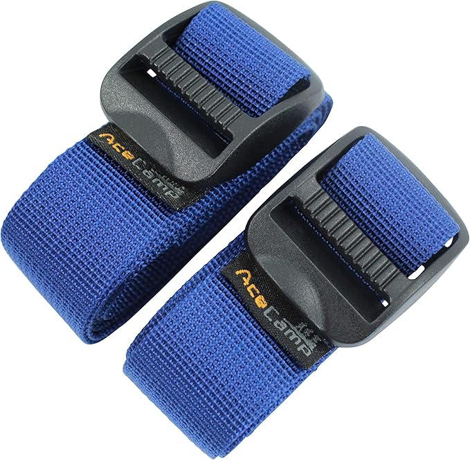 Detailansicht Schnallenverschluss AceCamp Koffergurt 2,5 cm breit Blau