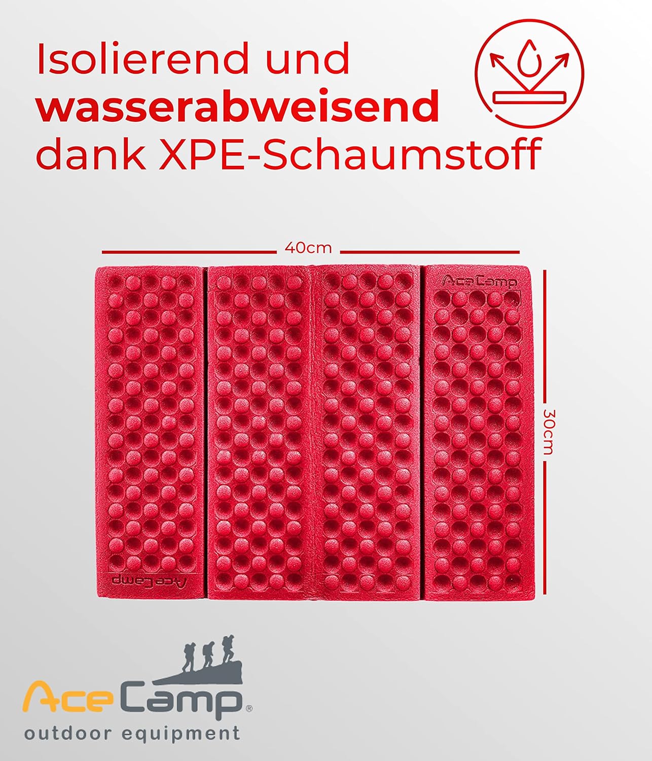 AceCamp Sitzkissen Gewichtsangabe auf Verpackung ultraleicht Outdoor