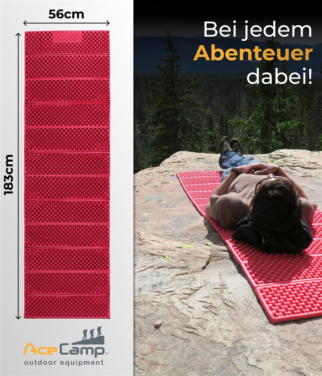 AceCamp Chill Star Liegematte Rot – Oberflächenstruktur Nahaufnahme