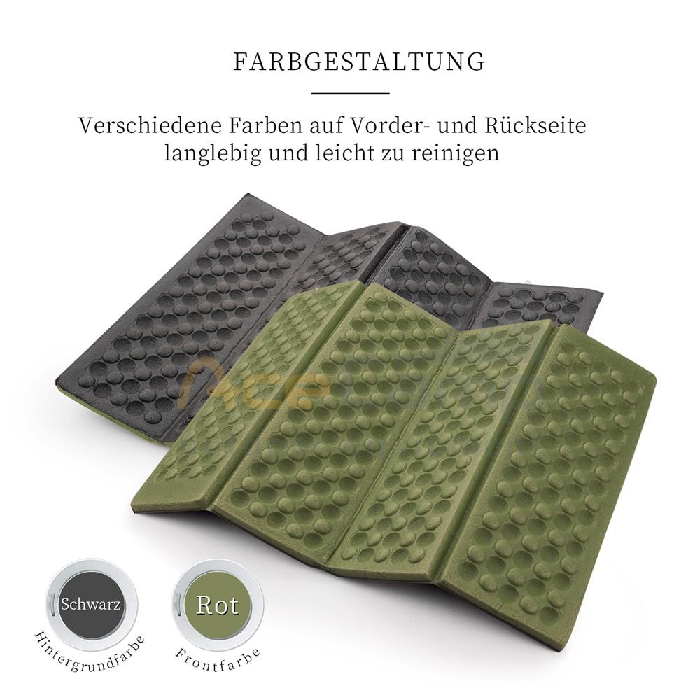 Seitenansicht AceCamp Thermositzkissen 40x30 cm zeigt Materialstärke und Faltung