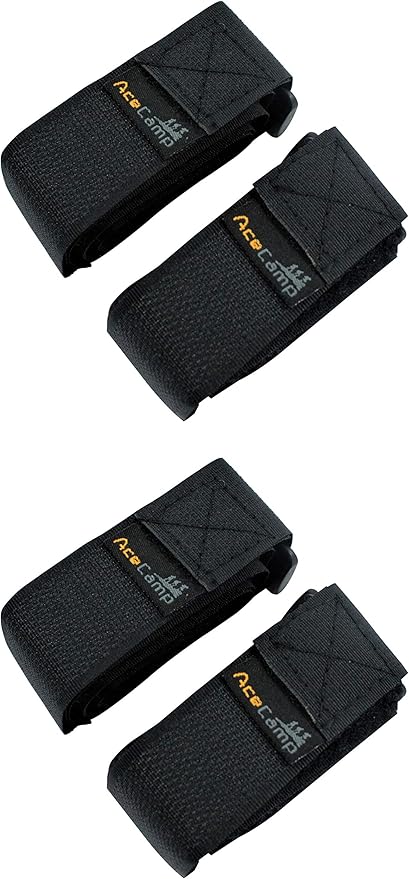 AceCamp 2X Klettgurt Packriemen 90 cm Schwarz Hauptansicht liegend
