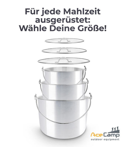 AceCamp Kochtopf 4 L Aluminium Verpackung mit Produktbeschreibung