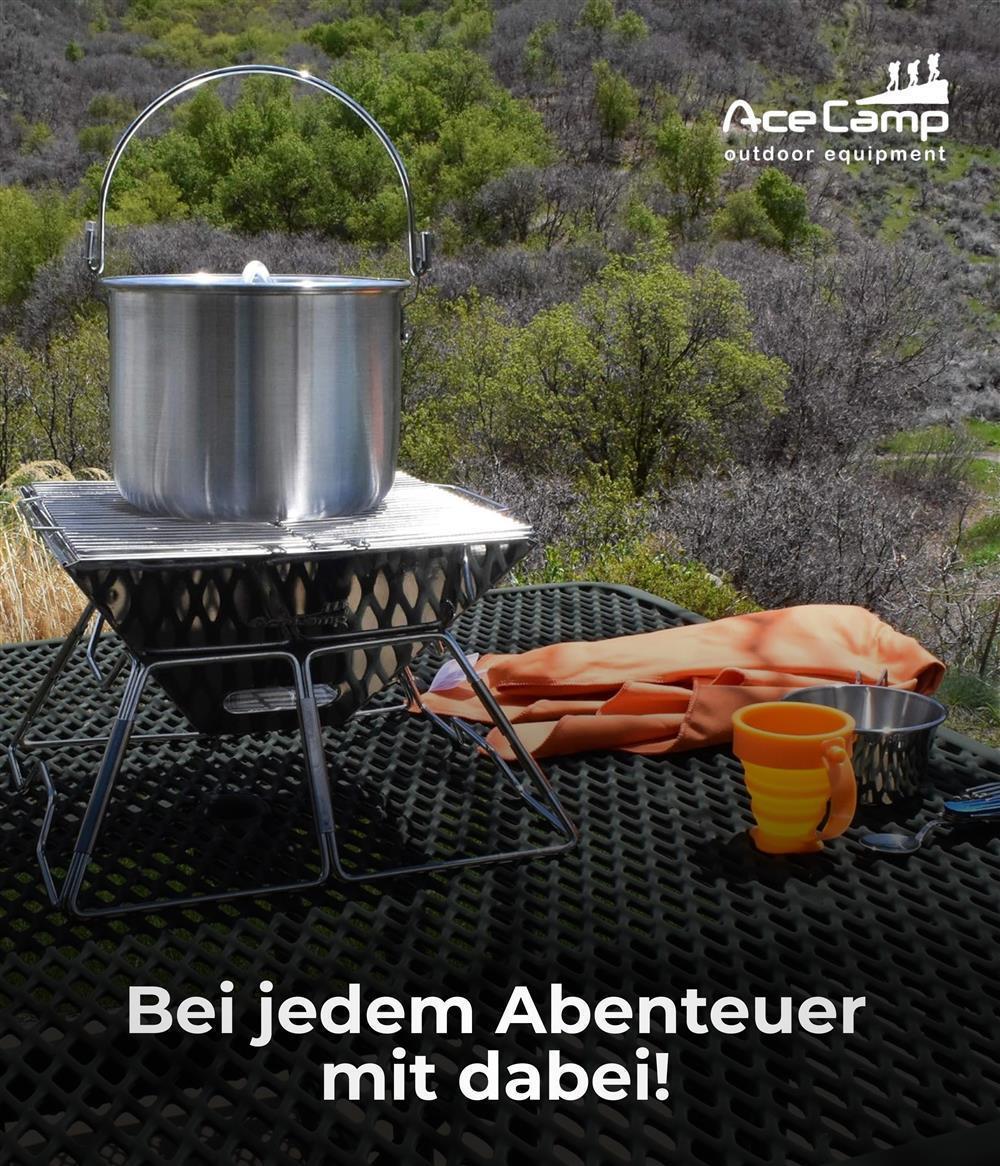 AceCamp Kochtopf 4 L Innenansicht mit Liter-Markierungen für Camping
