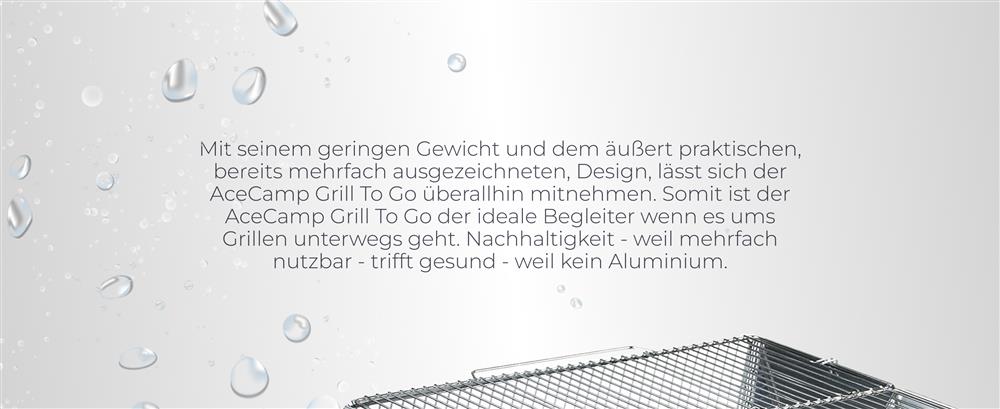 Verpackungskarton AceCamp Holzkohlegrill To Go Medium mit Produktbeschriftung