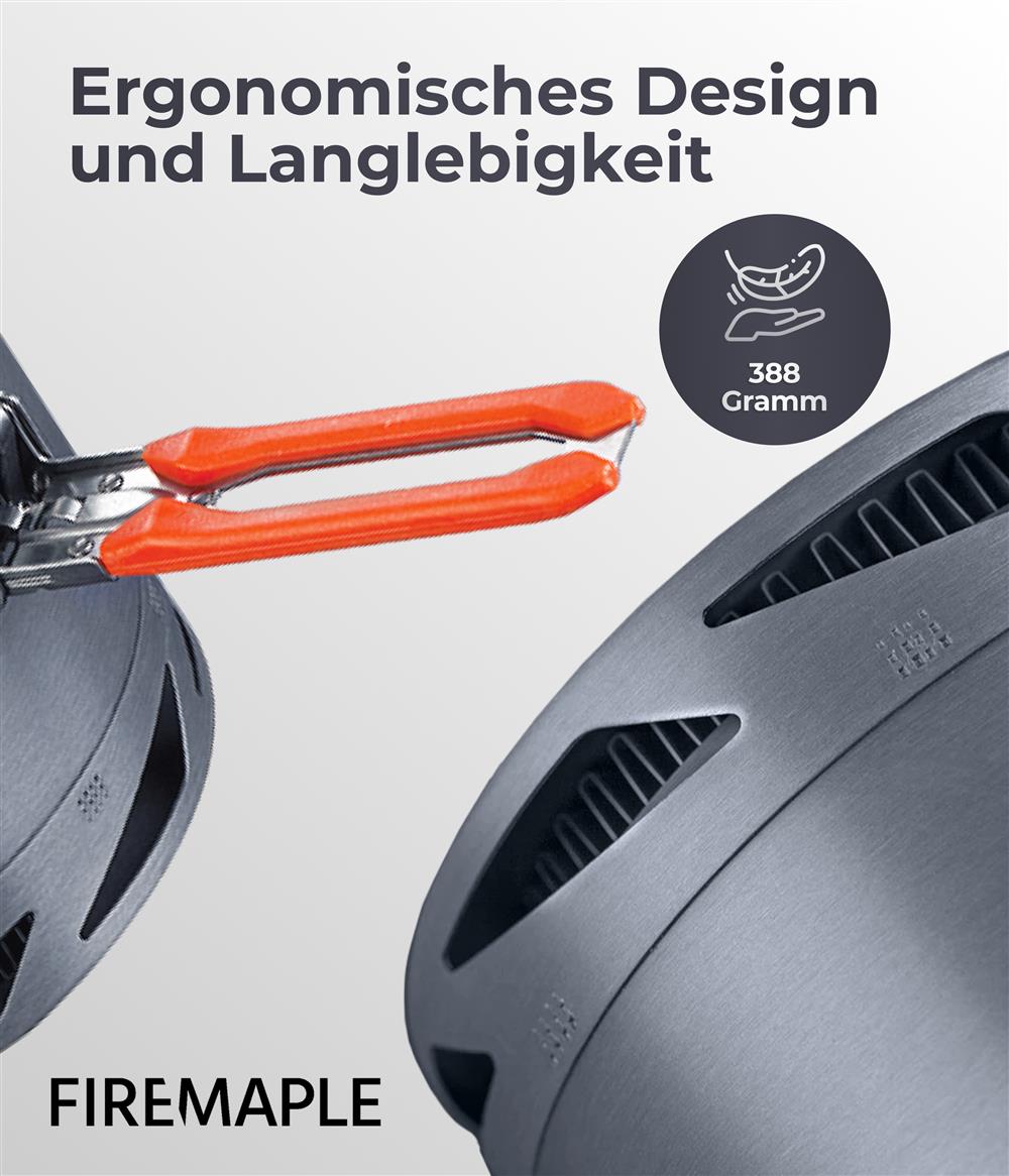 Fire-Maple K2 Campingtopf Orange mit geschlossenem Deckel von oben