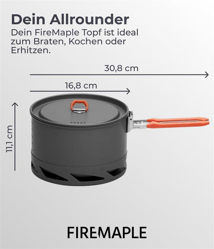 Fire-Maple K2 Campingtopf Orange Verpackung mit Produktbeschreibung