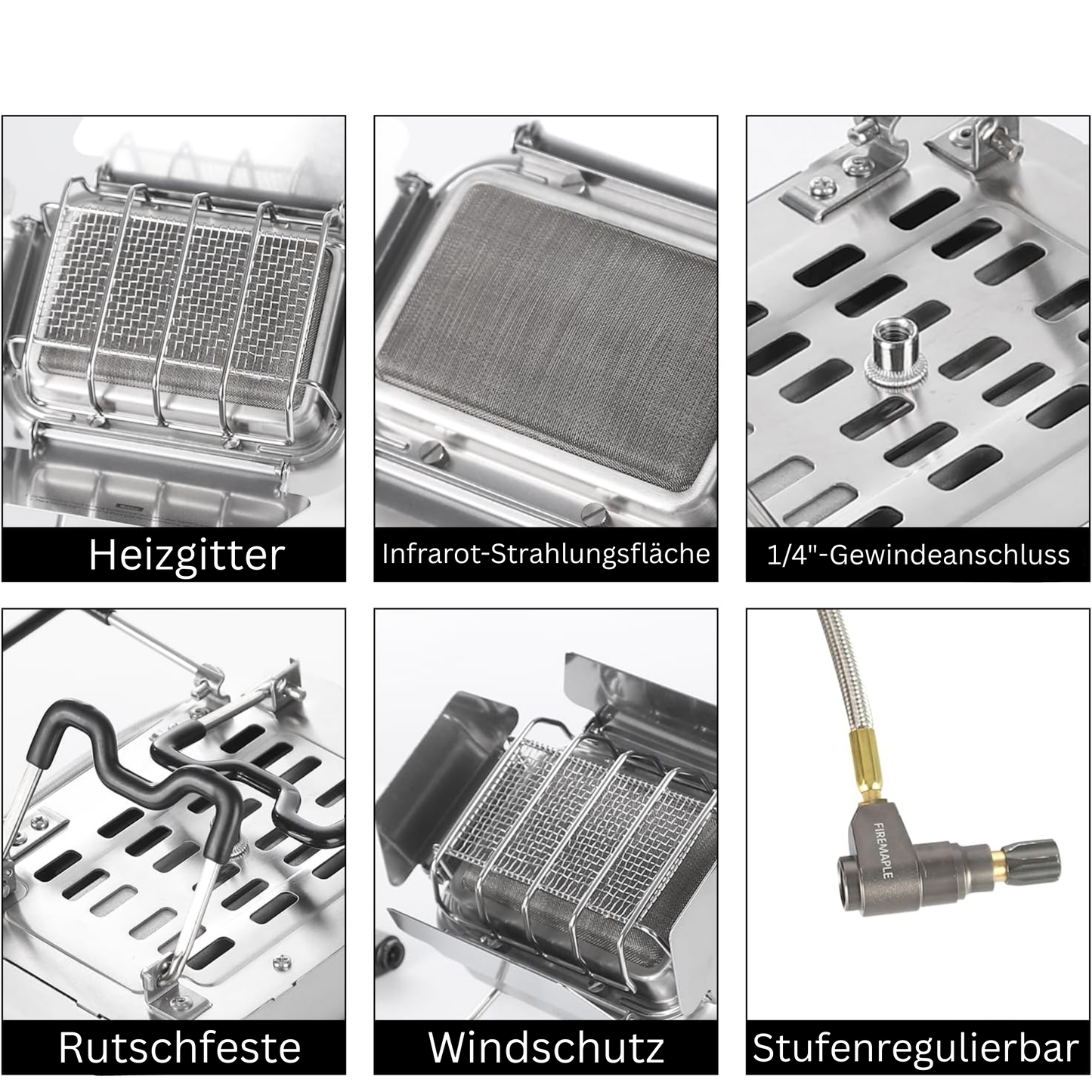 Sunflower X 2-in-1 Gas Campingkocher & Outdoor-Heizer Kompakt, regulierbare Infrarot-Wärme