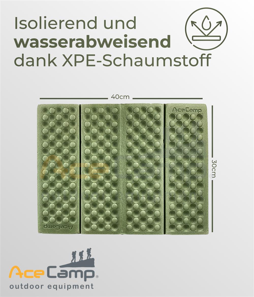 AceCamp Sitzkissen 40x30 cm zusammengefaltet kompakte Transportgröße grün