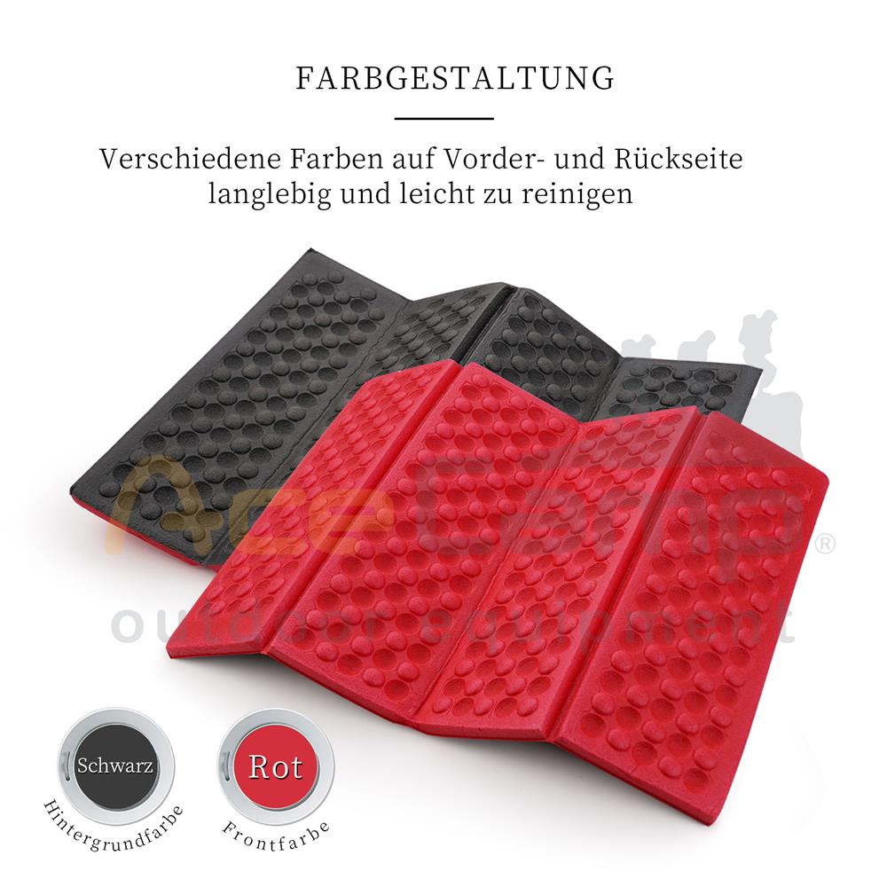 AceCamp Faltbares Sitzkissen Befestigungsschlaufe Detailaufnahme Rucksack