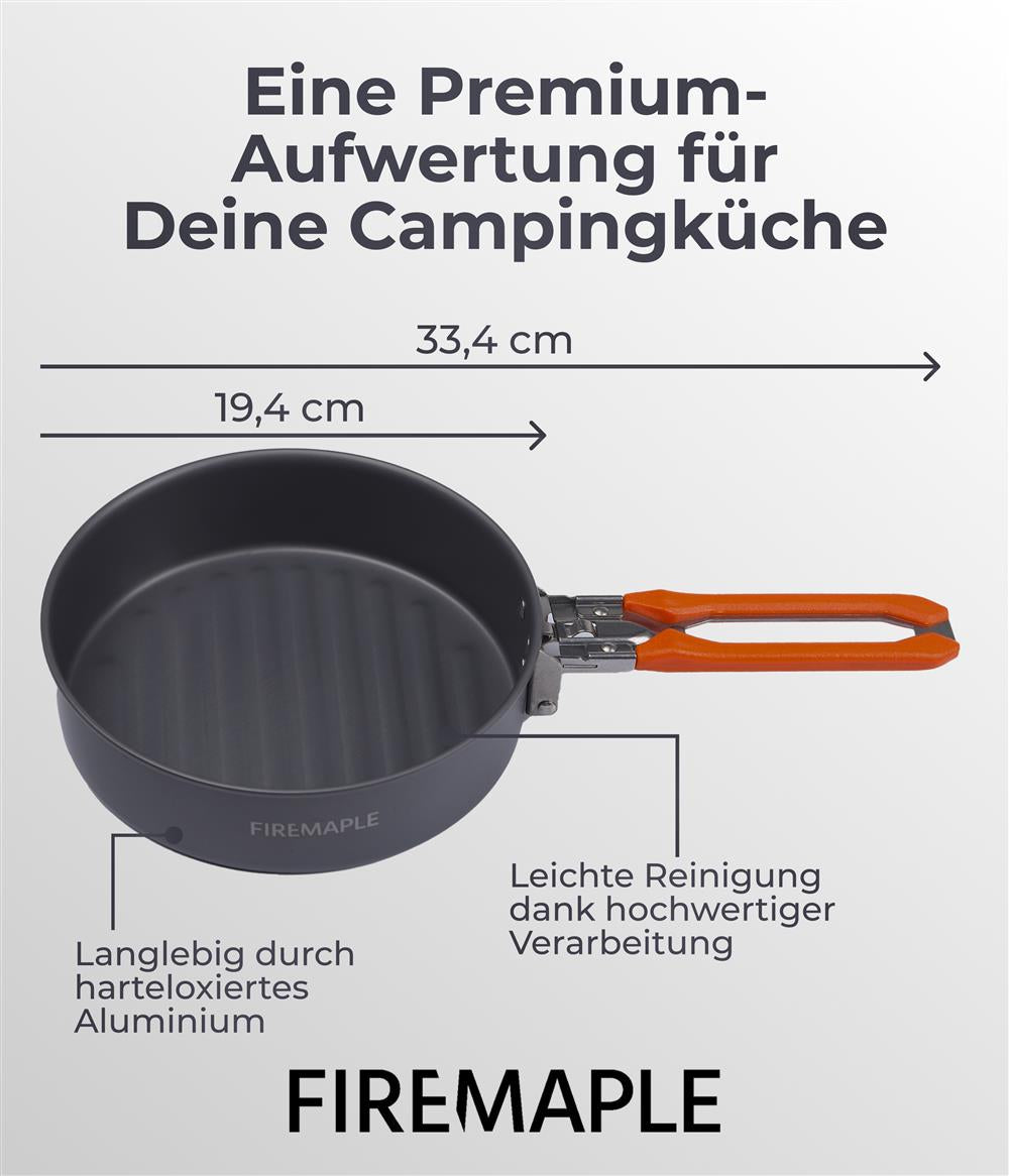 Fire-Maple Campingpfanne 0,9L auf Campingkocher beim Outdoor-Einsatz
