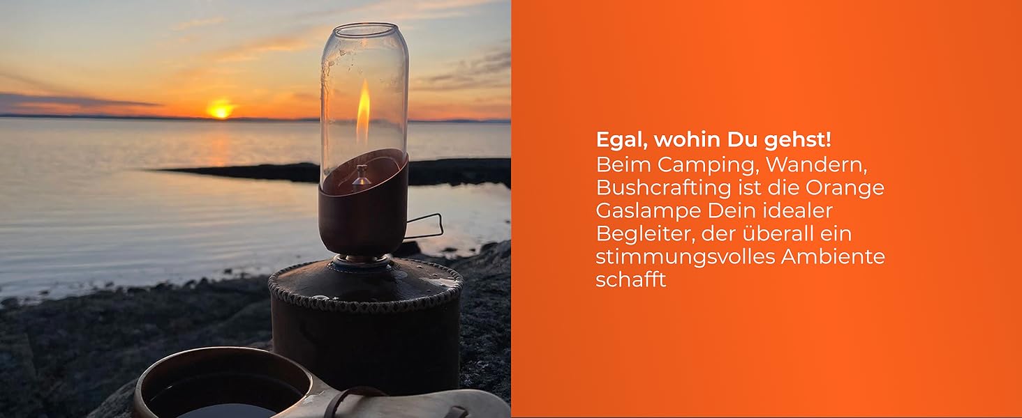 Fire-Maple Gaslaterne Orange zusammengeklappt für Transport und Verstauen