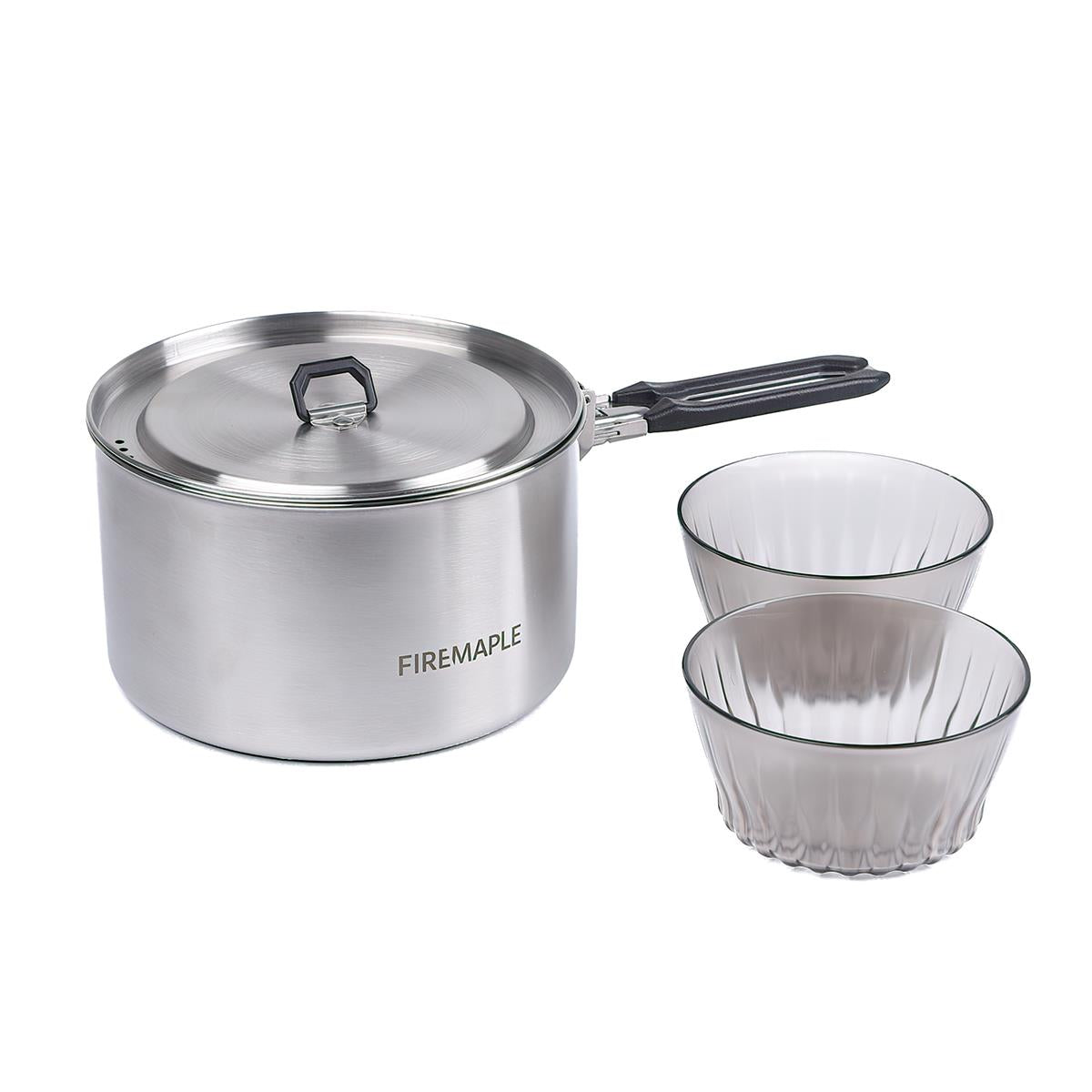 Antarcti Edelstahl Topf 1,5L mit zwei Tritan Schalen Komplettset