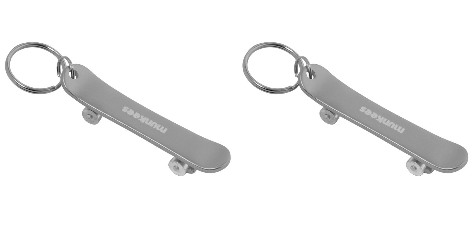 Munkees Skateboard Schlüsselanhänger Draufsicht auf das bedruckte Deck
