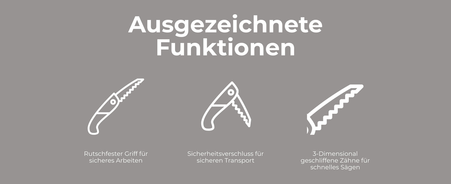 AceCamp Faltbare Klappsäge im Rucksack verstaut Outdoor Camping Ausrüstung