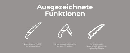 AceCamp Faltbare Klappsäge im Rucksack verstaut Outdoor Camping Ausrüstung