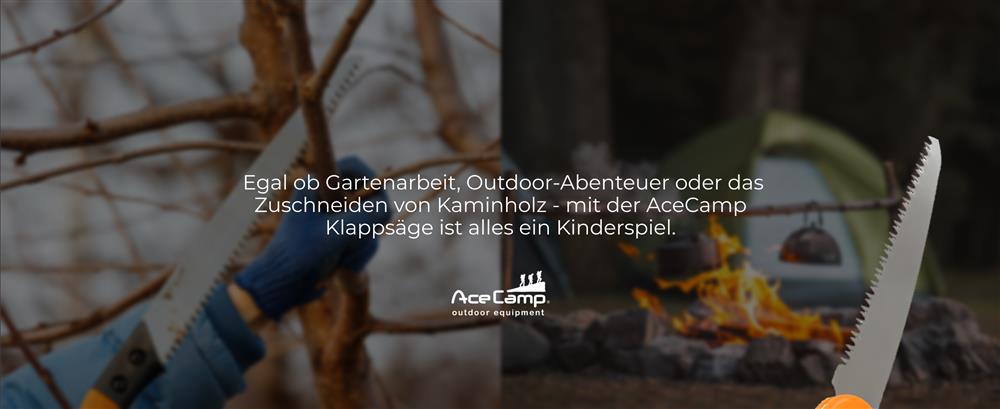 AceCamp Klappsäge in geschlossenem Zustand kompakte Transportgröße