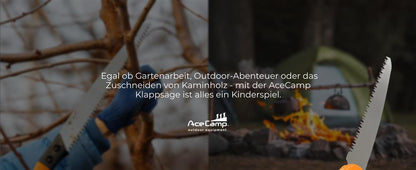AceCamp Klappsäge in geschlossenem Zustand kompakte Transportgröße