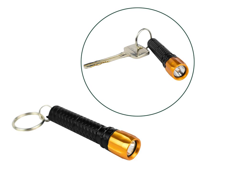 Munkees Aluminium LED Taschenlampe 1W am Schlüsselbund befestigt