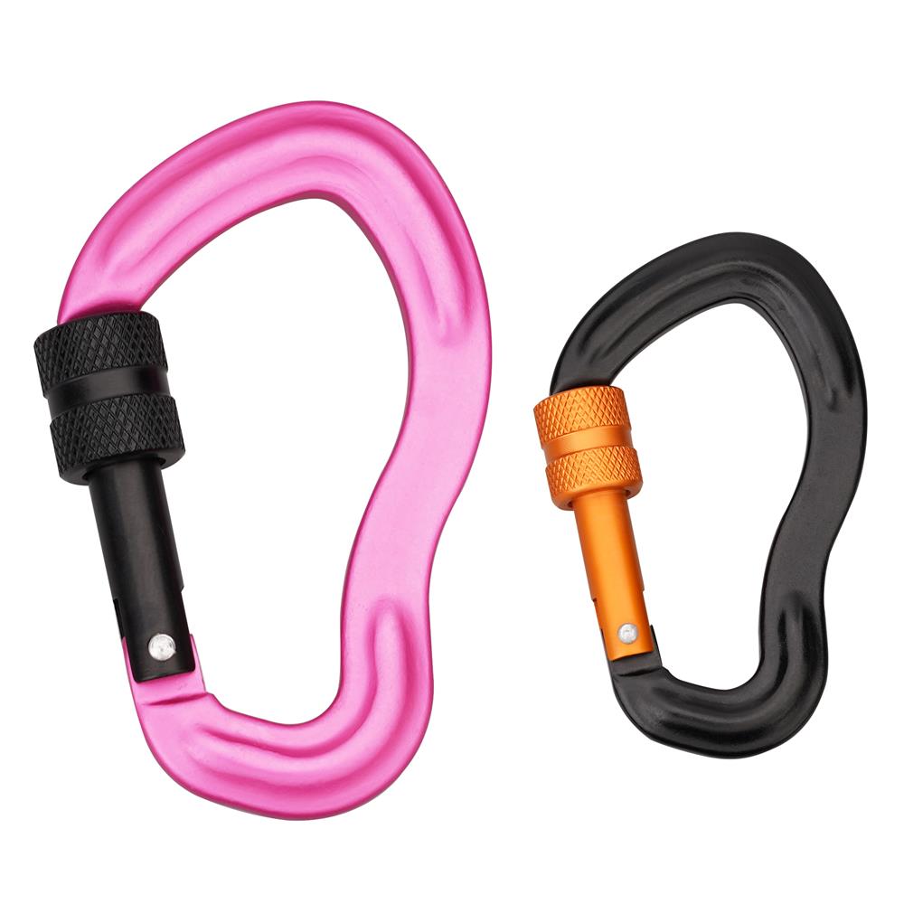 munkees Karabiner mit Schraubverschluss Ohr – 2 Stück silbern aus Aluminium