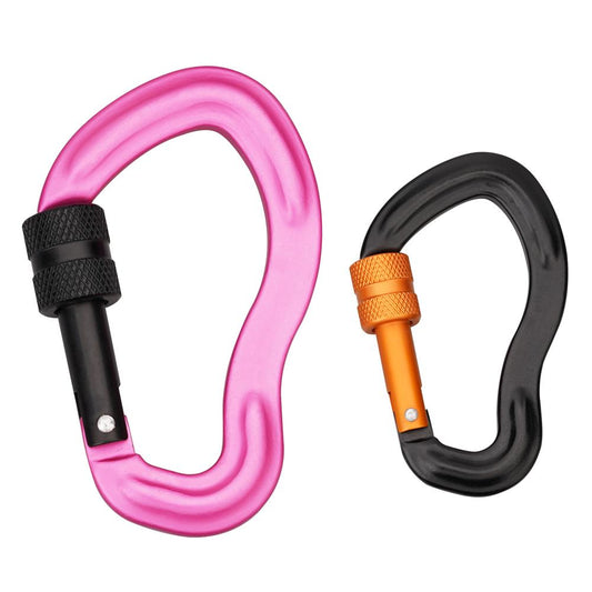 munkees Karabiner mit Schraubverschluss Ohr – 2 Stück silbern aus Aluminium