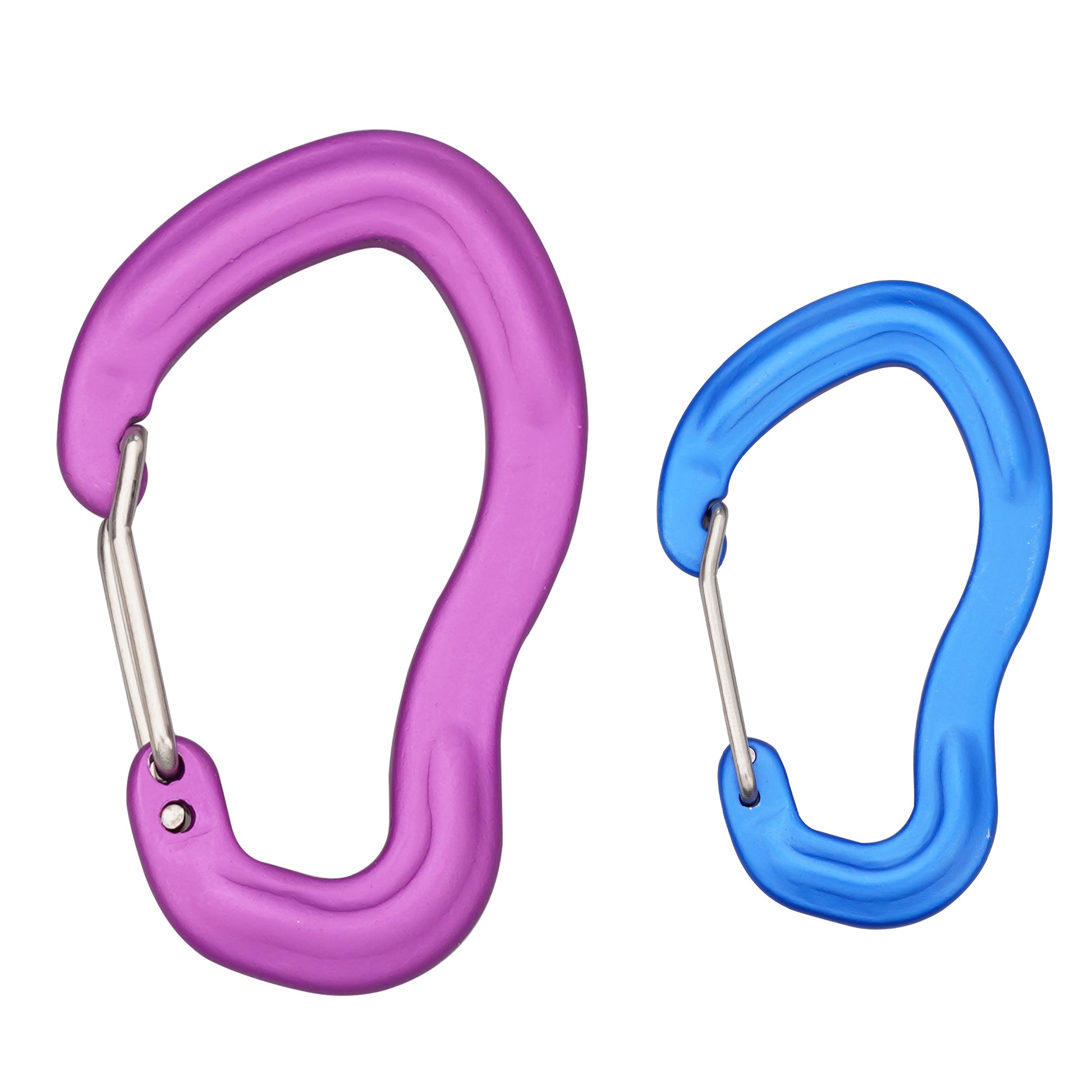 Munkees Karabiner mit Drahtschnapper 2 Stück silberfarbenes Set Frontansicht