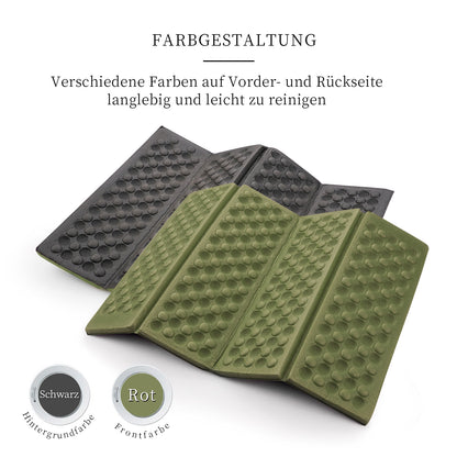 Detailansicht Oberfläche des faltbaren Sitzkissens 40x30 cm grün