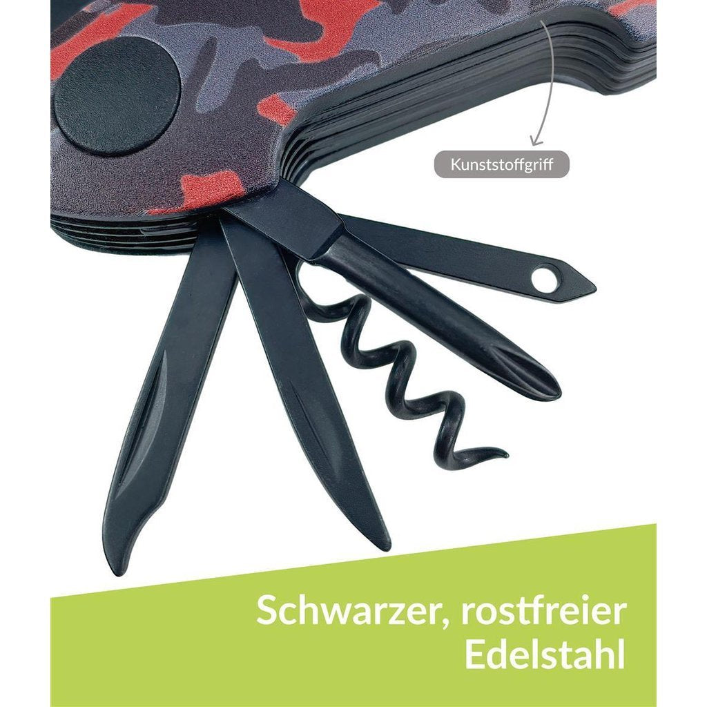 munkees Taschenmesser Camouflage 15-in-1 Rottarn Verpackung Geschenkbox