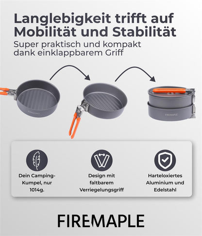Fire-Maple FEAST 4 Geschirrset Maße und Gewichtsangabe Produktbeschriftung