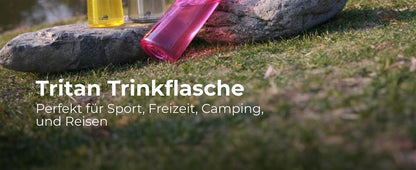 AceCamp TRITAN Trinkflasche BPA-frei mit Trinkhalm Größenvergleich